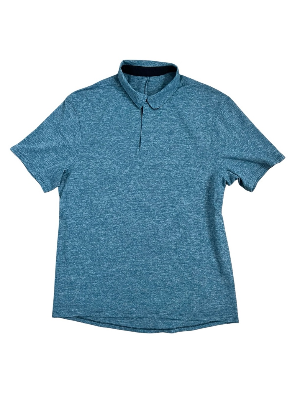 LULULEMON Men’s Polo Knit Shirt Lightweight Golf Zipper M-L Light Blue